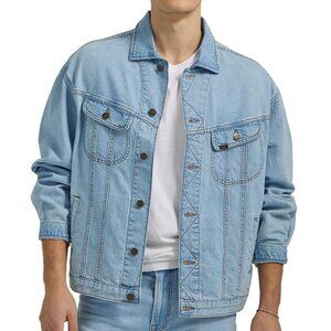 New! Lee Organic Cotton/Hemp Loose Fit Denim Rider Jacket Men's Medium